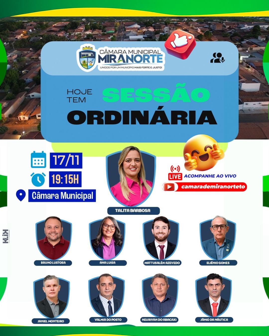CONVITE - Sessão Ordinária do dia 17